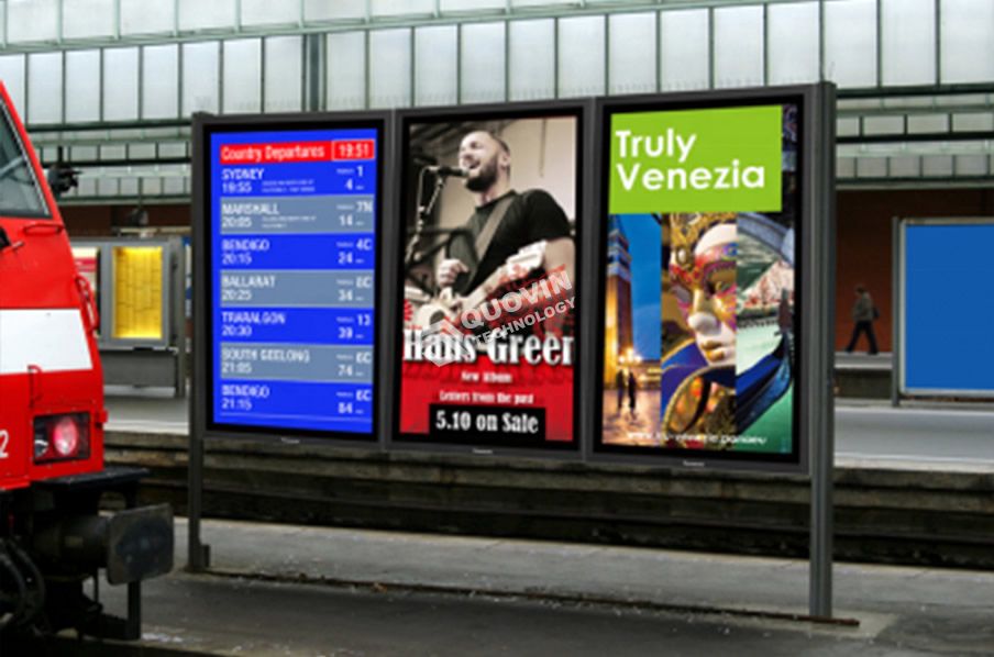 Train station information digital signage