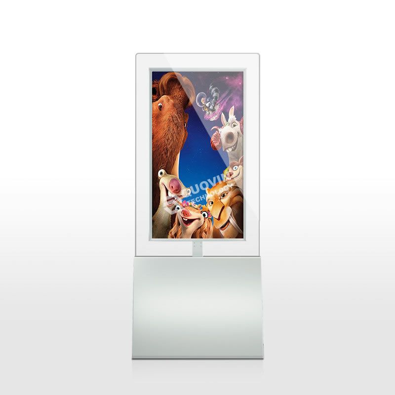 Clear 8mm Glass Frame 55" Digital Display Multi Media Player Dual Screens